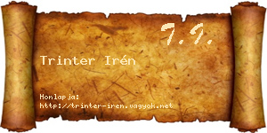 Trinter Irén névjegykártya